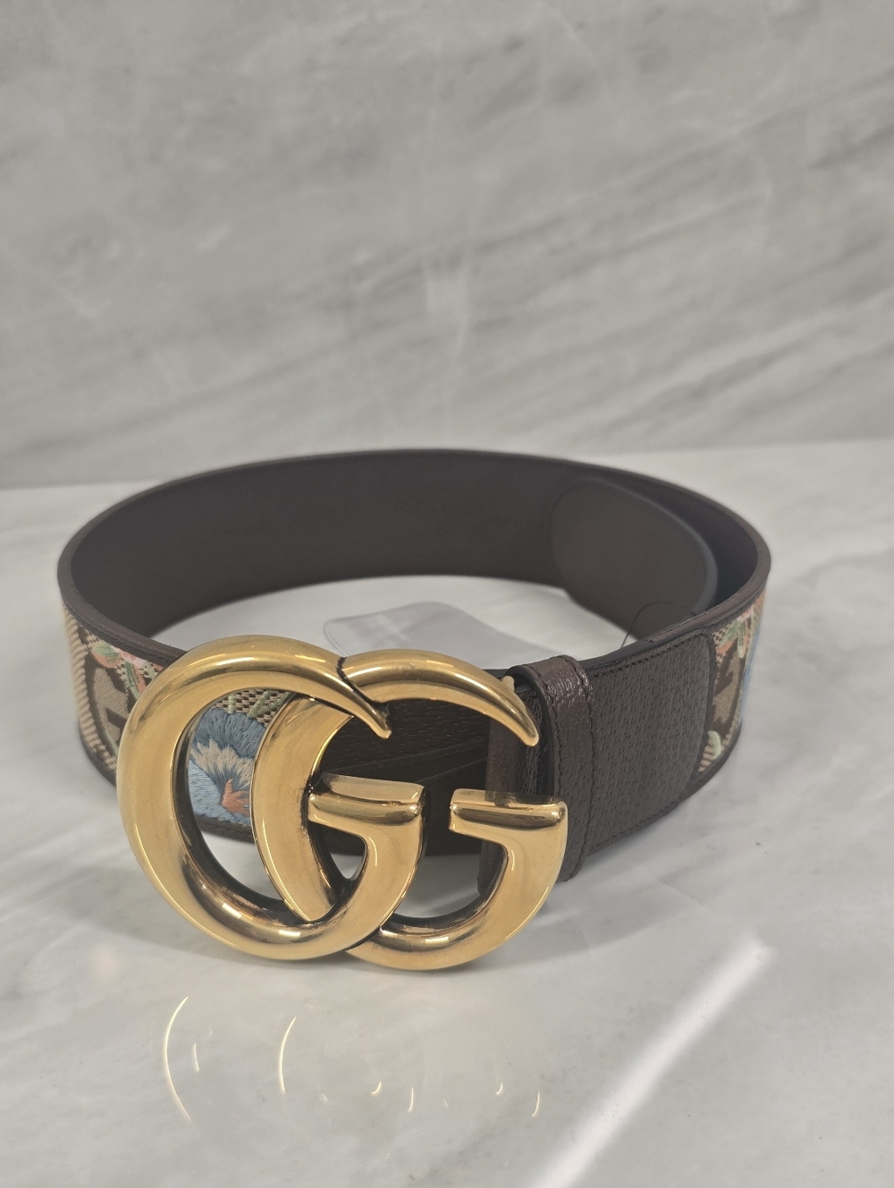 🔥RARE🔥 Gucci GG Brown Floral Canvas Belt